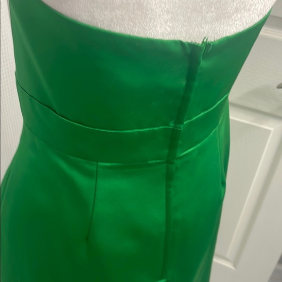 Alfred Angelo Green Strapless Dress Criss Cross Sweetheart Bodice Size 10 - Picture 4 of 7